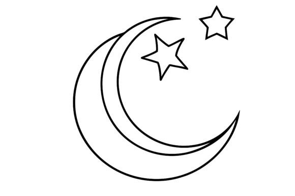 Abstract Crescent Moon and Stars Line Design: Elevating Modern Branding with Minimalist Vector Art