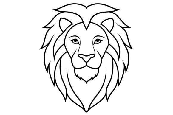 Abstract Lion Head Continuous Line Sketch: Elevating Modern Design with Minimalist Vector Art