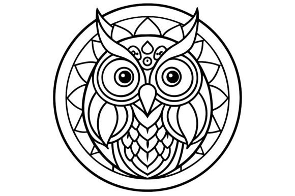 Abstract Owl Mandala Circle Line Art: A Modern Design Essential