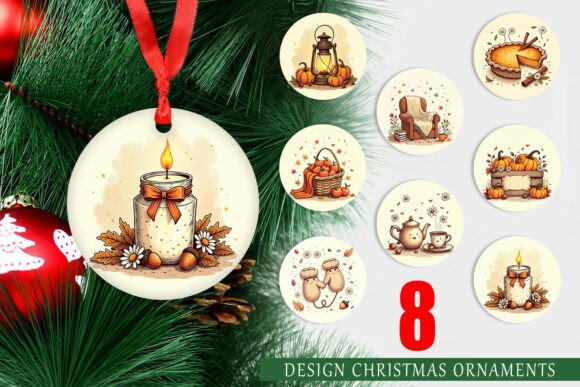 Autumn Sketch Ornament PNG: Elevating Your Holiday Decor with Hand-Drawn Charm