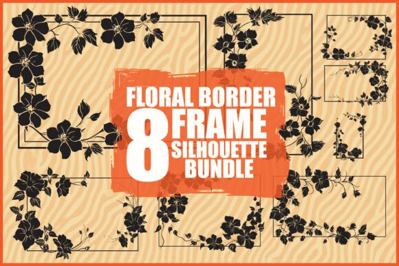 Black Flower Border Bundle: Design Essentials