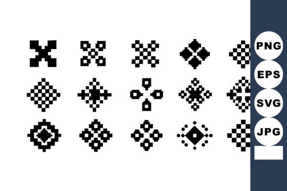Black & White Pixel Art Icons