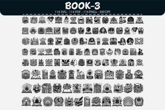 Book Clipart Bundle – 114 Designs: A Practical Resource for Creators and Book Lovers