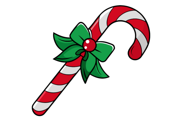 Christmas Candy Cane with Bow Outline Vector: A Versatile Design Resource for Holiday Projects
