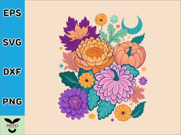 Colorful Floral Illustration for Creative Projects