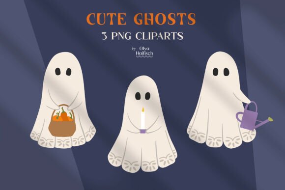 Cute Halloween Ghosts PNG Clipart Guide
