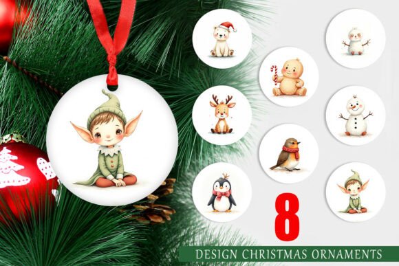 Cute Watercolor Christmas Ornaments: Elevating Holiday Decor with Printable Art