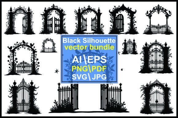 Elegant Garden Gate Silhouette: Integrating Vintage Design Assets into Modern Creative Workflows