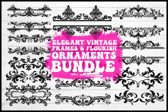 Elegant Vintage Frames Ornaments Bundle