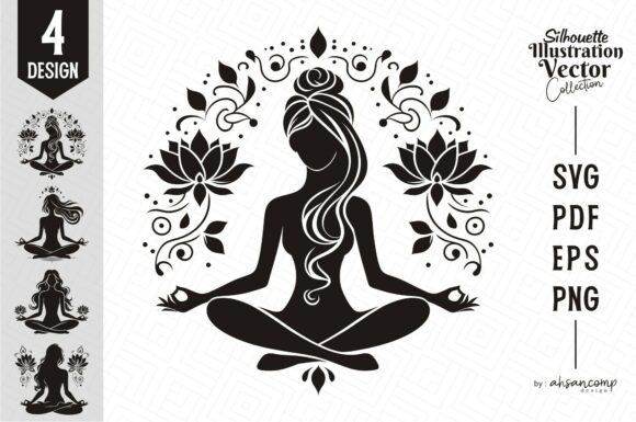 Elegant Yoga Silhouette 1: A Versatile Design Asset for Wellness and Creative Projects