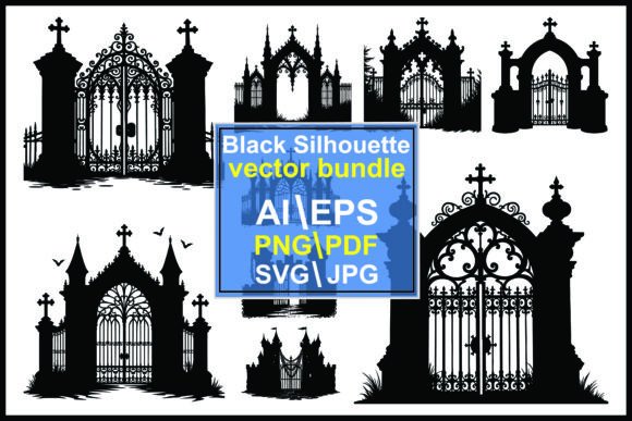 Elevating Gothic Design: The Strategic Value of a Cemetery Gate Silhouette Collection
