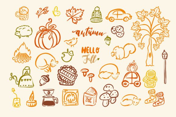 Embracing the Warmth of Cozy Hand Drawn Autumn Fall Season Aesthetics