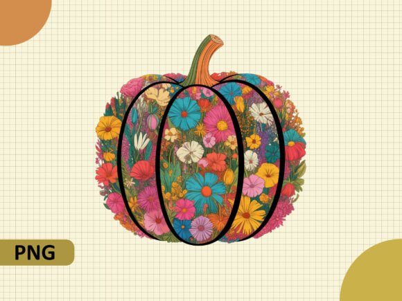 Evaluating Floral Pattern Colorful Pumpkin PNG for Creative Projects