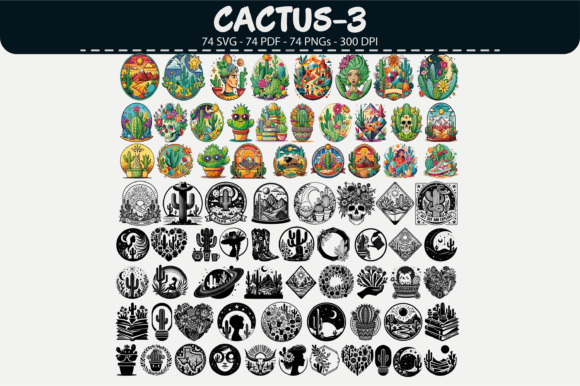 Evaluating the Cactus SVG Vector Clipart – 74 Designs Pack for Creative Projects