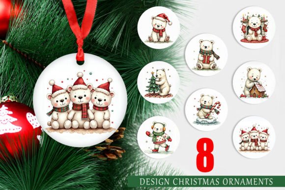 Festive Polar Bear Ornament: Printable Design Guide
