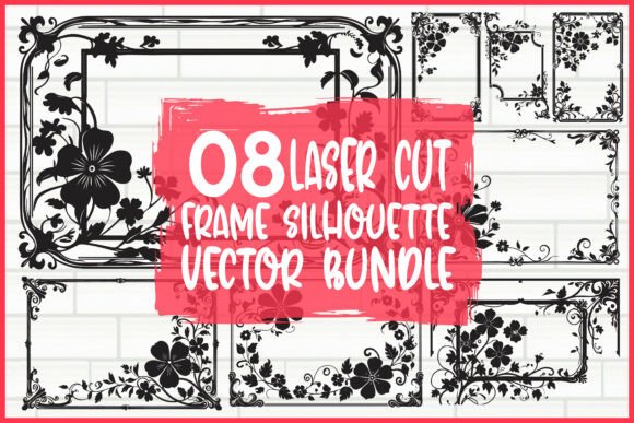 Floral Border Pack: Elegant Laser Cut Frames