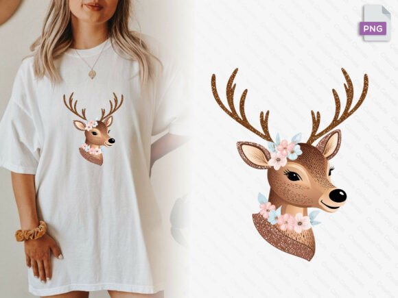 Floral Reindeer Wreath Glitter Antlers Png: Elevating Your Holiday Designs