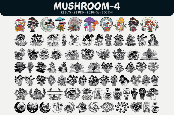 Integrating the Mushroom Clipart Bundle – 82 Designs into Your Creative Workflow