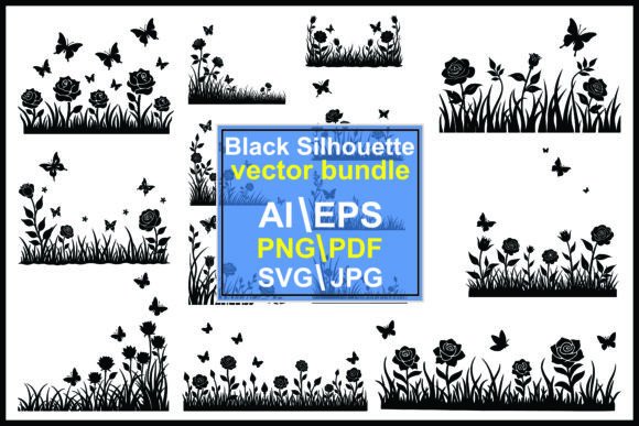 Rose Butterfly Wreath Silhouette Vector Guide