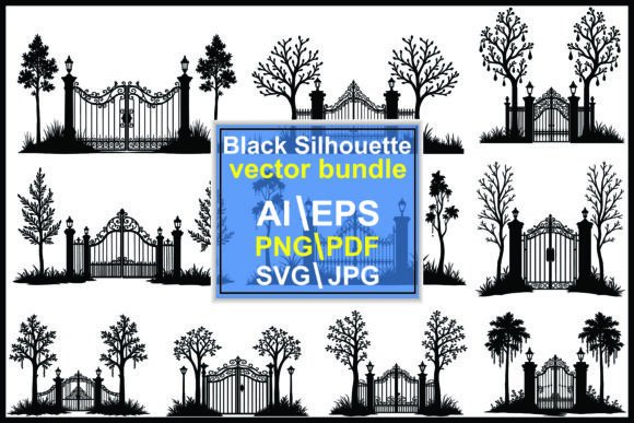 Silhouette Ornate Wrought Iron Gates