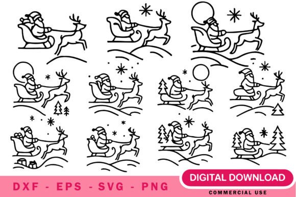 Sleigh Ride Scene SVG Bundle
