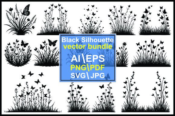 Strategic Design Application: Leveraging Silhouette Butterflies and Wildflowers for Brand Cohesion