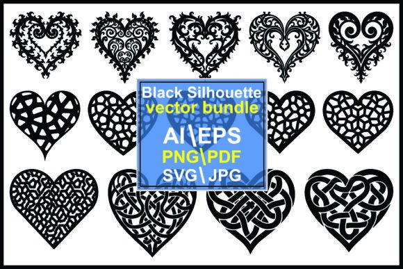 Unlocking Creative Potential with the Silhouette Heart Shape Vector Bundle
