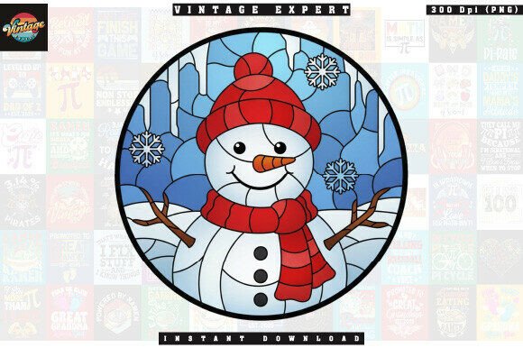 Winter Holiday Christmas Stained Glass Art